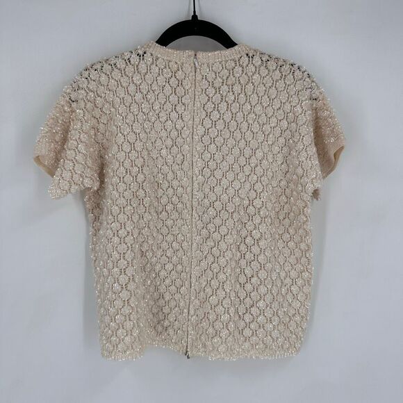 Vintage Handmade Wool Sequin Encrusted Cavanagh’s Off White Sweater Size S Party - Picture 5 of 13